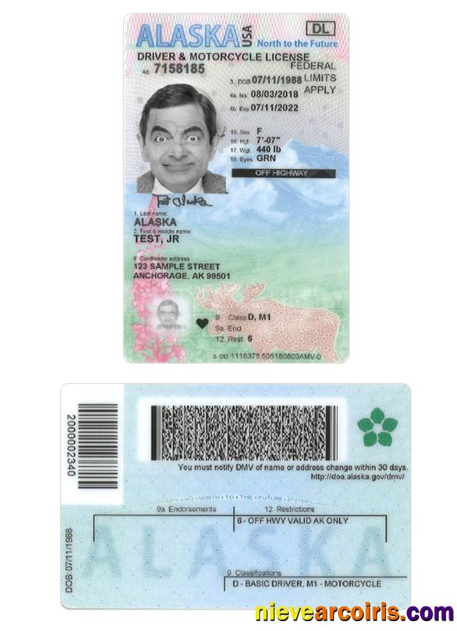 USA Alaska driving license